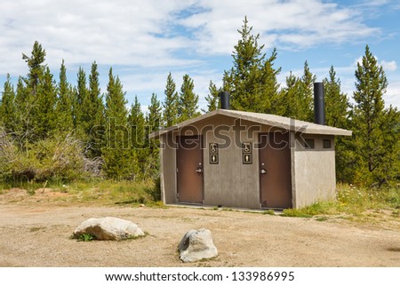 Public restroom at rest area in Colorado, USA