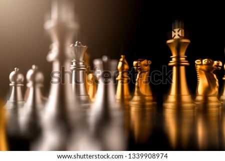 business strategy brainstorm chess board game with hand touch black background with free copy space for your text