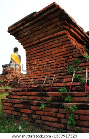 "Wat Worachet Tharam" is a partially restored ruin in the ancient city of Ayutthaya, Thailand.