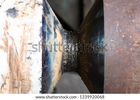 Butt weld joint multi layer of shaft steel forged
