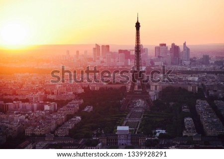 PARIS AT SUNSET Royalty-Free Stock Photo #1339928291