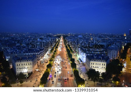 Colorful Streets of Paris  Royalty-Free Stock Photo #1339931054