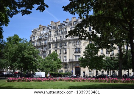 Beautiful Paris Buildings and Architecture  Royalty-Free Stock Photo #1339933481