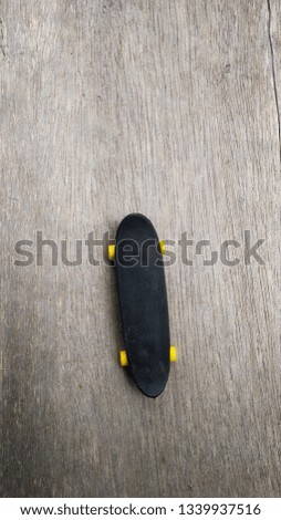 Skateboard objects with wooden background