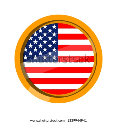 Button flag of United States. Vector illustration design