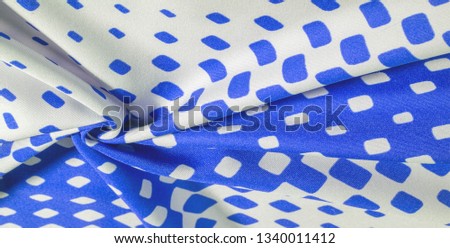 texture background pattern. silk fabric with a pattern of blue squares on a white background. This is a heavy square 100% polyester pattern that fits perfectly with modern, transitional or contemporar
