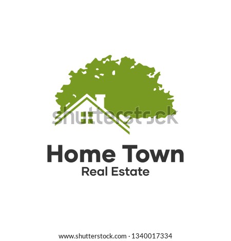 Family Oak Tree Home Town Real Estate Green Logo Design Idea