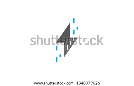 negative space building lightning logo icon vector
