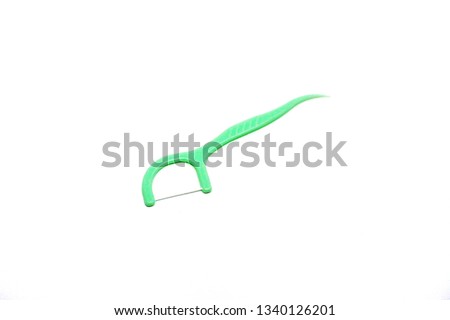 Green Round Dental Floss Picks Wide Bow 