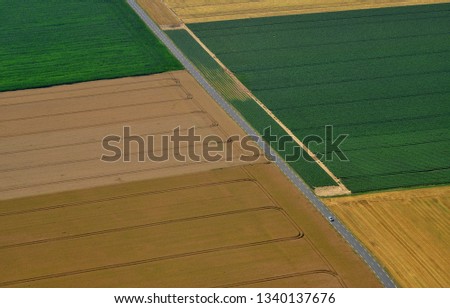 Ecouis, France - july 7 2017 : aerial picture of the countryside
