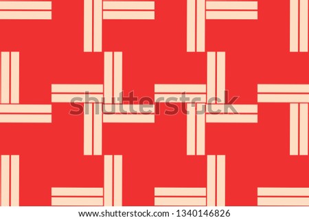 Red color geometric seamless pattern in modern stylish.Vector luxury abstract background.