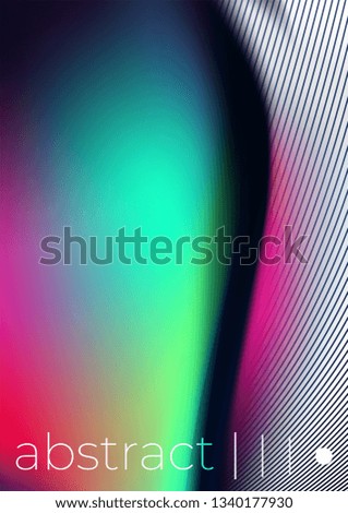 Hologram fluid smoky cover template with blending to geometric lines. Abstract modern a4  vector mockup