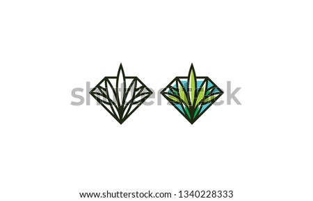 plant diamond logo vector icon