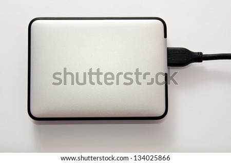 hard disk on a gray background closeup