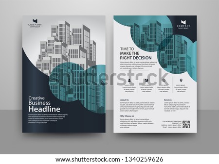 Business abstract vector template for Brochure, AnnualReport, Magazine, Poster, Corporate Presentation, Portfolio, Flyer, Market, infographic with 
Blue color size A4, Front and back.