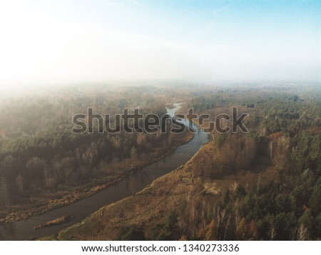 A river meandering through the countryside in north eastern Poland