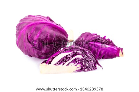 Purple cabbages isolated on white background 