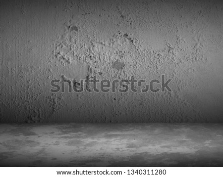Texture dark floor with old wall. Abstract black background for web design templates, valentine, christmas, product studio room and business report with smooth gradient color.