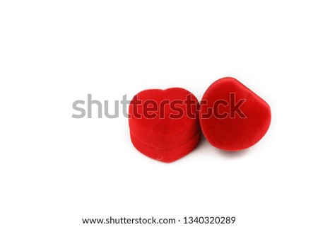 Red heart box for Valentines day or special day in love concept isolated on white background place for text