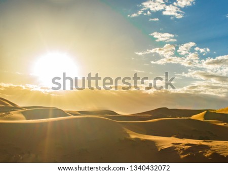 Desert of Merzouga, a small village in southeastern Morocco, is known for its proximity to Erg Chebbi, a Saharan erg. Merzouga has the largest natural underground body of water in Morocco.
