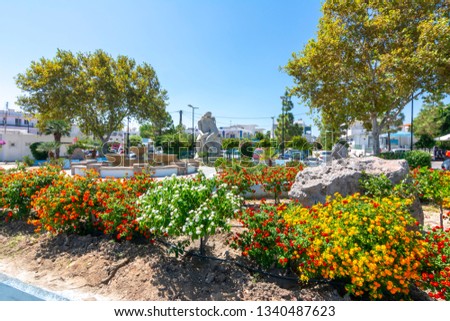 Faliraki main square, Rhodes, Greece