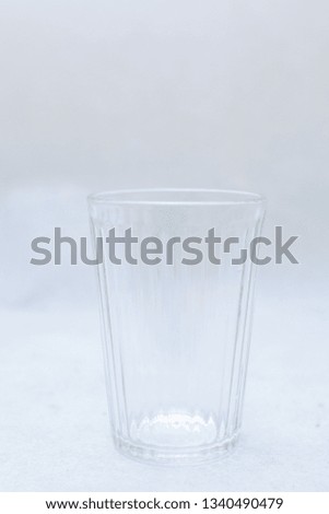 transparent Water glass / water container cup isolated on white background, template for branding identity and company logo design/ drink-ware, Dining 