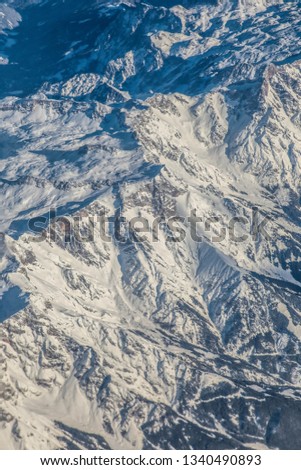Abstract picture of Dolomites mountains in Italy - view from above
