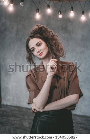 girl in the style of the 80s