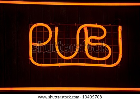 Neon Sign Advertising Nightlife in the Pub