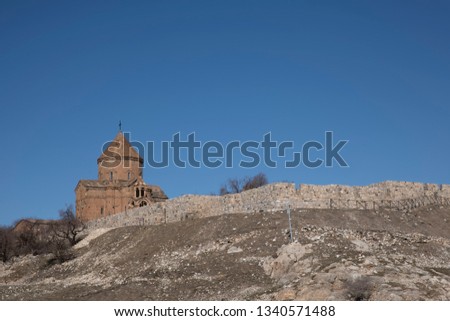 Akdamar island and surp church (Akdamar church) panoramic Pictur