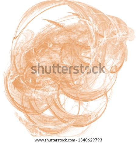 Orange color toned monochrome abstract fractal illustration. Raster clip art 