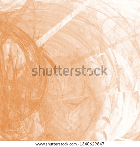 Orange color toned monochrome abstract fractal illustration. Raster clip art 