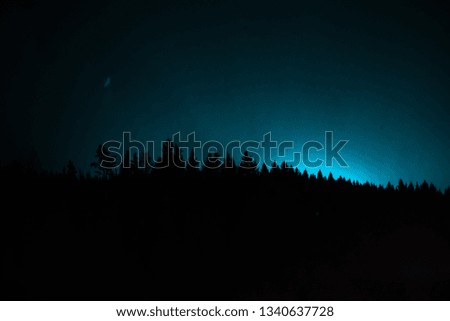 Night horizon in the Czech mountains.