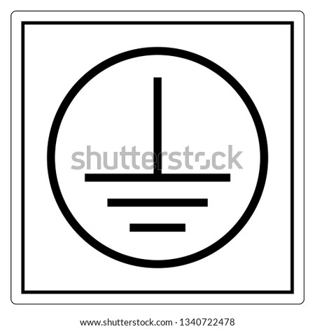 Protective Earth Ground Symbol Sign, Vector Illustration, Isolate On White Background Label. EPS10 Royalty-Free Stock Photo #1340722478