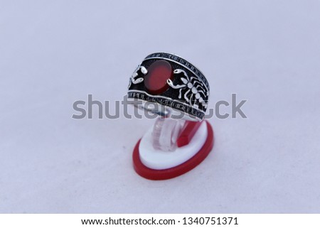 silver ring with stone