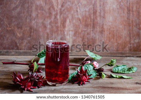 wood office and roselle drink 