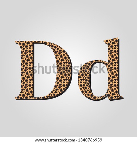 Letter D Cheetah Texture