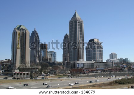 Midtown Atlanta, Georgia Skyline next to the I75 I85 Connector Royalty-Free Stock Photo #134079