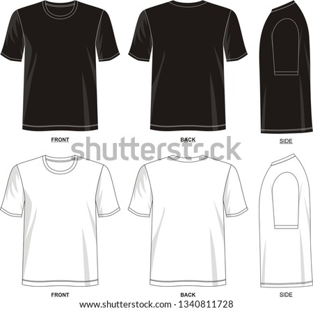 design vector template t shirt round neck for men 