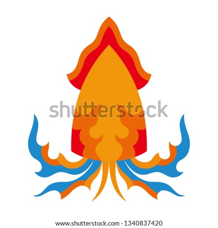 fire logo, fire inside the squid, logo concept