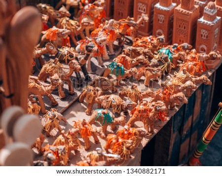small camel toys in marrakech, morocco