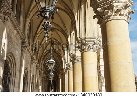 corridors of the old Viennese City Hall of Austria 
