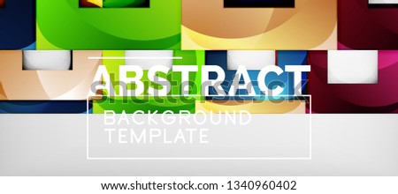 Background with color squares composition, modern geometric abstraction design for poster, cover, branding or banner. Vector
