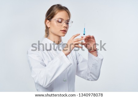 doctor with a syringe medicine                              