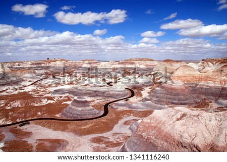 Blue Mesa in Petrified Forest National Park Royalty-Free Stock Photo #1341116240