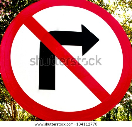 Vivid color of traffic sign on afternoon natural background