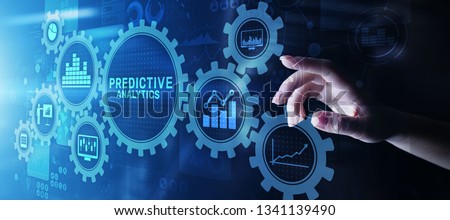 Predictive analytics Big Data analysis Business intelligence internet and modern technology concept on virtual screen. Royalty-Free Stock Photo #1341139490