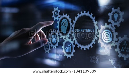 Competence Skill Personal development Business concept on virtual screen. Royalty-Free Stock Photo #1341139589