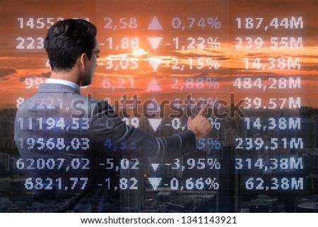 Businessman in stock trading concept