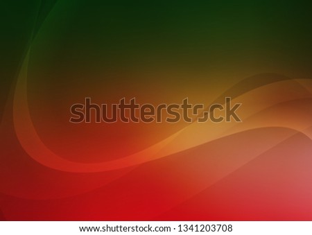 Light Green, Red vector background with liquid shapes. Brand new colored illustration in marble style with gradient. Brand new design for your ads, poster, banner.